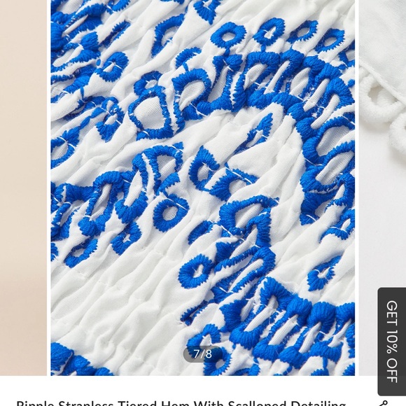 Commense Strapless Dress with Blue Patterns - Picture 7 of 9